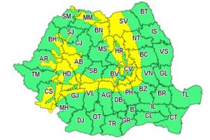Avertizare meteo: COD GALBEN de vânt puternic la munt şi ninsori viscolite