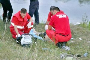 Femeie căzută în lac la Uda