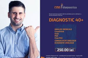 DIAGNOSTIC 40+, pachet destinat evaluării stării de sănătate pentru bărbaţii cu vârsta de peste 40 de ani, la RMN Diagnostica Braşov