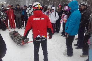 Accident grav în Vârtop: o femeie a ajuns la spital după ce o bucată de gheaţă de pe acoperişul unui bar i-a căzut în cap!