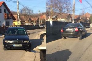 FOTO/ Accident rutier la Stremţ: Tamponare între două autoturisme în apropierea şcolii generale din localitate