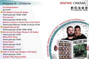 Program Cinema Inspire Alba Mall. Ce filme vor rula în perioada 15 – 21 martie 2019