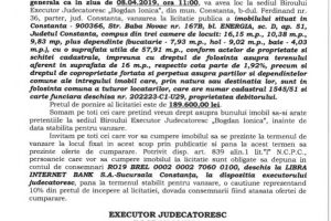 Licitatie publica organizata de B.E.J. 