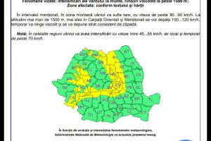 FOTO: Nordul judeţului Gorj, sub cod galben