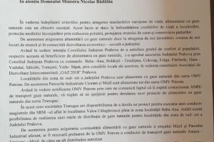 DOCUMENT/ Consiliul Judetean Prahova se implica in alimentarea cu gaze naturale in estul judetului si a Parcurilor Industriale Ciorani si Mizil