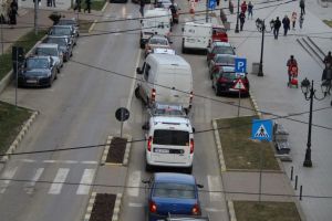 Traficul rutier pe străzile Sucevei, blocat în timpul protestului „România vrea autostrăzi”