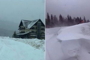 FOTO/ VIDEO: Strat de zăpadă uriaş în Munţii Șureanu, la mijloc de martie