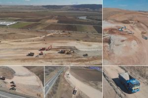 FOTO/ VIDEO/ Autostrada A10 Sebeş-Turda: Zi normală de lucru, duminică, la viitorul nod rutier Alba Iulia Nord