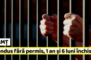 NEAMȚ: A condus fără permis, 1 an şi 6 luni de închisoare