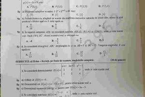 Subiecte simulare Bacalaureat 2019 la MATEMATICĂ: Ce au avut de rezolvat elevii din clasele a XI-a şi a XII-a – FOTO