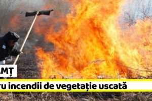 NEAMȚ: Patru incendii de vegetaţie uscată