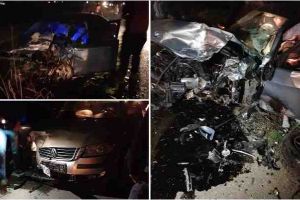 UPDATE FOTO: ACCIDENT rutier GRAV la ieşirea din Pianu de Jos, cu trei maşini implicate. Trei victime au fost transportate la spital