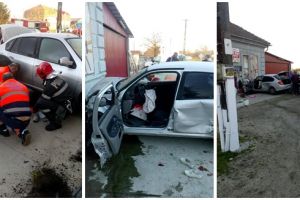 Două persoane la spital după ce o şoferiţă nu a acordat prioritate, în Timiş