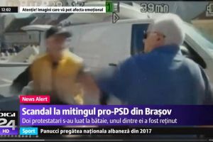 Doi bărbaţi s-au încăierat la mitingul PSD de la Braşov