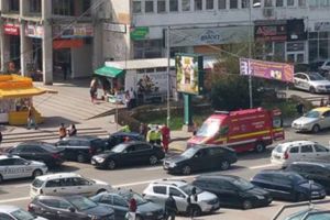 Nonagenară accidentată în centru