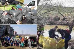 FOTO: Acţiune voluntară de ecologizare pe râul Ampoi, duminică, la Alba Iulia