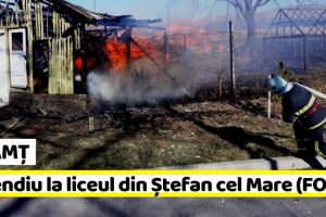 NEAMȚ: Incendiu la o magazie a Liceului Tehnologic Special Ștefan cel Mare (FOTO)