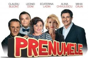 Actorii Mihai Călin şi Claudiu Bleonţ, în spectacolul „Prenumele”, pe scena Casei de ...