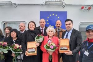 Navă construită în şantierul Giurgiu, botezată şi lansată la apă, pe Dunăre 