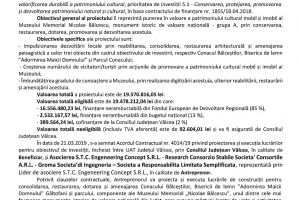 A fost semnat contractul de proiectare şi execuţie lucrări pentru obiectivul de investiţii  „Restaurarea, dotarea şi punerea în valoare a Muzeului Memorial Nicolae Bălcescu”