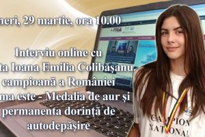 Interviu online cu atleta Ioana Emilia Colibasanu, campioana a Romaniei: Tema este - Medalia de aur si permanenta dorinta de autodepasire 