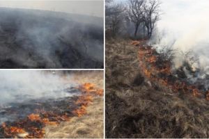 INCENDIU de vegetaţie uscată la Sebeş. Intervin pompierii din Sebeş