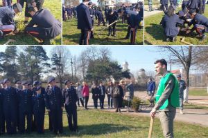 FOTO/VIDEO: 100 de brazi pentru următorii 100 de ani. Plantare de pomi la Colegiul Naţional Militar ,,Mihai Viteazul” Alba Iulia