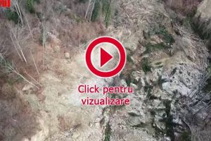 Alunecare de teren masivă în fondul forestier, în comuna Frumosu