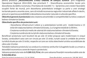 Comunicat de presă: Modernizare străzi urbane în oraşul Sovata