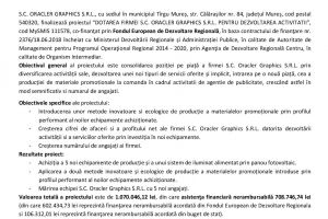 Comunicat de presă S.C.ORACLER GRAPHICS S.R.L.