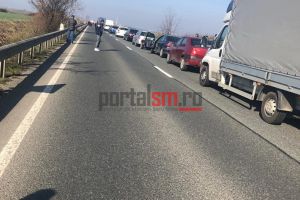 FOTO. DN 19 Satu Mare – Carei, blocat. Accident rutier!