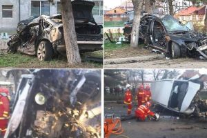 FOTO: Accident MORTAL la Târgu Mureş, în care două persoane şi-au pierdut viaţa. Acul kilometrajului a rămas blocat la 215 km/h