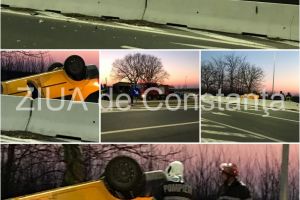 Accident rutier grav aproape de Mangalia. O victima. Un auto rasturnat. Soferul baut