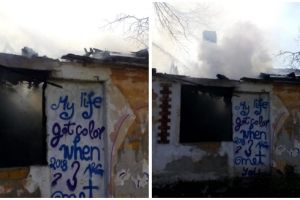 Incendiu la o clădire părăsită de la malul Begăi. Strada a fost închisă de pompieri