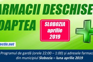 Farmacii deschise noaptea – Slobozia, APRILIE 2019