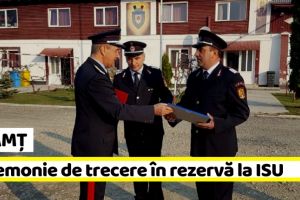 NEAMȚ: Ceremonie de trecere în rezervă, cu drept de pensie a doi pompieri nemţeni