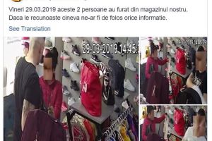 UPDATE/ FOTO: Tinerii ACUZAȚI de FURT dintr-un magazin din Alba Iulia s-au întors şi au plătit marfa, după ce imaginile de pe camerele de supraveghere au fost postate pe Facebook