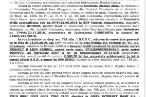 B.E.J. “Bogdan Ionica scoate la licitatie publica un autoturism