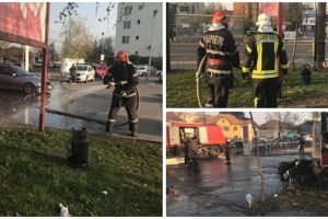 Rulotă fast-food distrusă de flăcări, în Calea Șagului din Timişoara