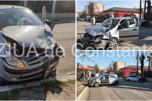 Imagini de la eveniment. Accident rutier pe strada Steagului din municipiul Constanta. Doua autoturisme implicate. O victima (galerie foto+video)   
