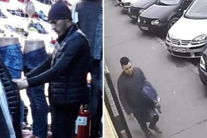 VIDEO Magazin de haine din Sibiu prădat de hoţi – Au ieşit cu braţele pline