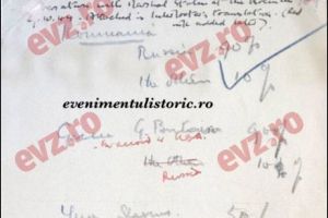 DOCUMENT istoric. Șerveţelul pe care fost împărţită România între Stalin şi Churchill a fost făcut public