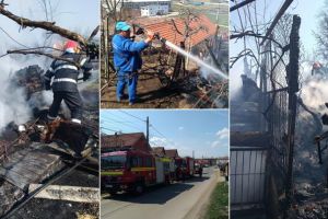 FOTO: INCENDIU într-o gospodărie din Jidvei – intervin pompierii pentru stingere