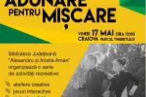 Biblioteca Judeţeană „Alexandru şi Aristia Aman” participă vineri, 17 mai 2019,  la festivalul „Adunare pentru Mişcare”