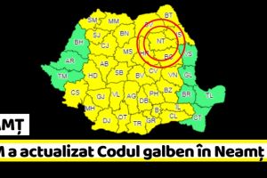 METEO: ANM a actualizat Codul galben în Neamţ