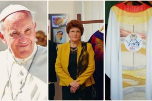 FOTO. Sătmăreanca Sabău-Trifu Cristina a finalizat veşmântul Papei Francisc. Cum arată ornatul