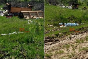 FOTO. Munţi de gunoaie lângă un cimitir din judeţ. Oamenii sunt revoltaţi