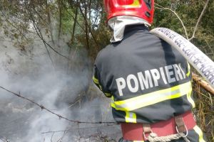 Incendiu de amploare in municipiul Tulcea. Un barbat a fost ranit in timp ce incerca sa stinga focul (galerie foto+video) 