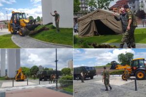 VIDEO: Încep lucrările de finisare a Monumentului Unirii de la Alba Iulia. Sculptorul Mihai Buculei: ”Timpul pentru montare a fost extrem de scurt, nimeni nu a crezut că reuşim să-l ridicăm înainte de 1 Decembrie”
