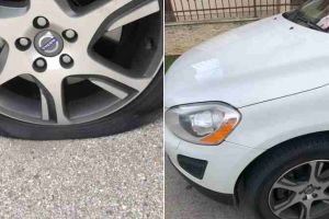 FOTO: Un deputat PNL de Alba şi-a găsit cauciucurile de la maşină tăiate şi un pliant PSD la ştergătoare